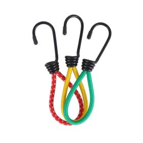3pck Bungee Cords With Hooks 6 Inch Heavy Duty Rubber Elastic Straps For Tarps; Tents; Wire Racks; Camping Trucks; Boats; Elastic Cords; Tent Bun